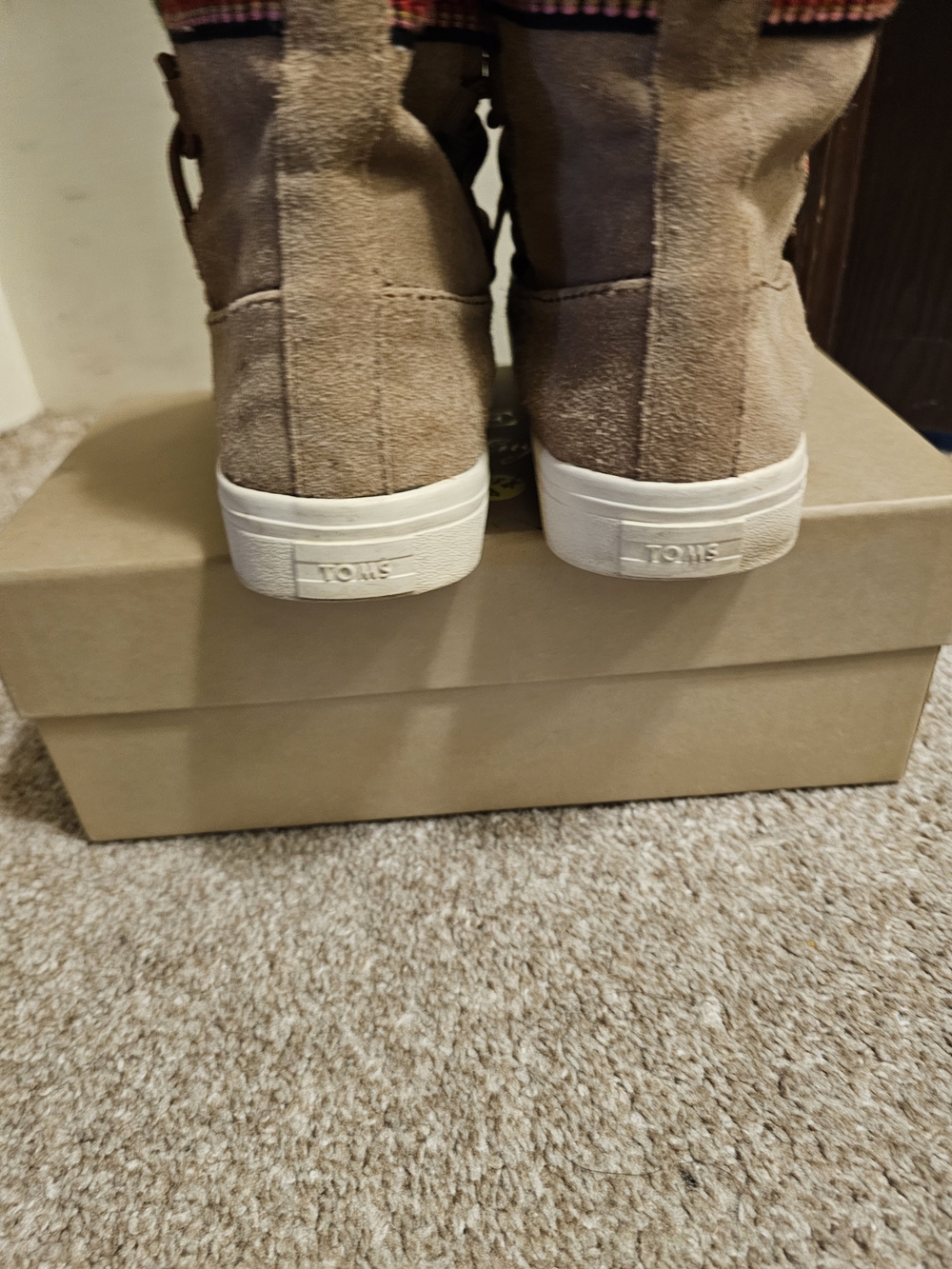 TOMS Women Suede High-Top Sneakers in Tan